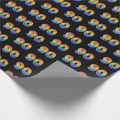 Fun Rainbow Spectrum Pattern "90" Event Number Cadeaupapier (Hoek)