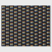 Fun Rainbow Spectrum Pattern "91" Event Number Cadeaupapier (Vlak)