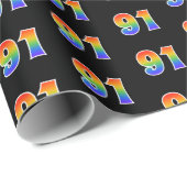 Fun Rainbow Spectrum Pattern "91" Event Number Cadeaupapier (Rol Hoek)