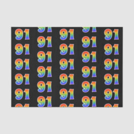 Fun Rainbow Spectrum Pattern "91" Event Number Tissuepapier