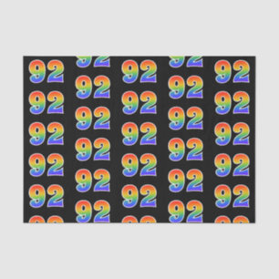 Fun Rainbow Spectrum Pattern "92" Event Number Tissuepapier