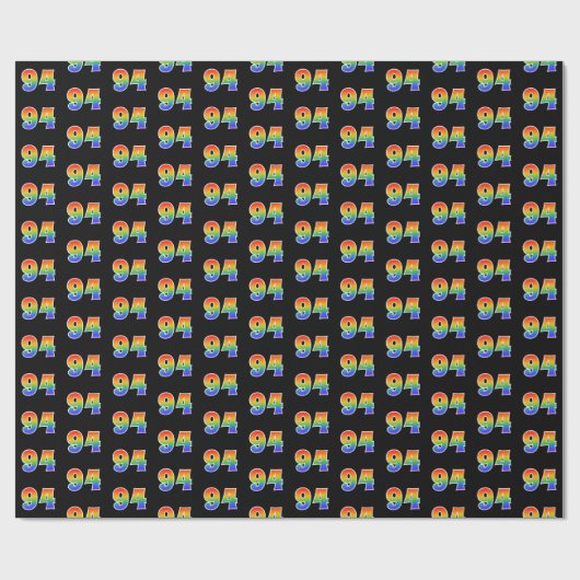 Fun Rainbow Spectrum Pattern "94" Event Number Cadeaupapier (Vlak)