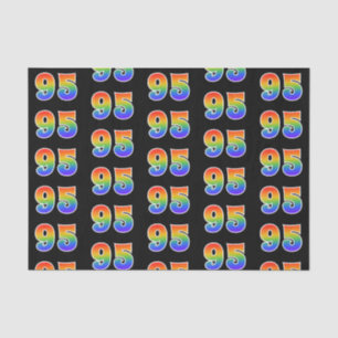 Fun Rainbow Spectrum Pattern "95" Event Number Tissuepapier