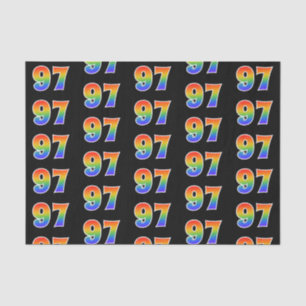 Fun Rainbow Spectrum Pattern "97" Event Number Tissuepapier