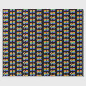 Fun Rainbow Spectrum Pattern "98" Event Number Cadeaupapier (Vlak)