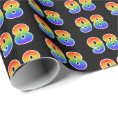 Fun Rainbow Spectrum Pattern "98" Event Number Cadeaupapier (Rol Hoek)