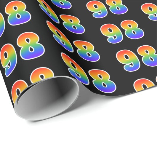 Fun Rainbow Spectrum Pattern "98" Event Number Cadeaupapier (Rol Hoek)