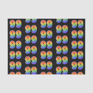 Fun Rainbow Spectrum Pattern "99" Event Number Tissuepapier