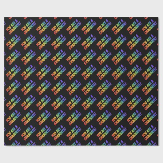 Fun Rainbow Spectrum Pattern: "JE BENT EEN AFSTUDE Cadeaupapier (Vlak)