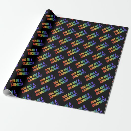 Fun Rainbow Spectrum Pattern: "JE BENT EEN AFSTUDE Cadeaupapier (Uitgerold)