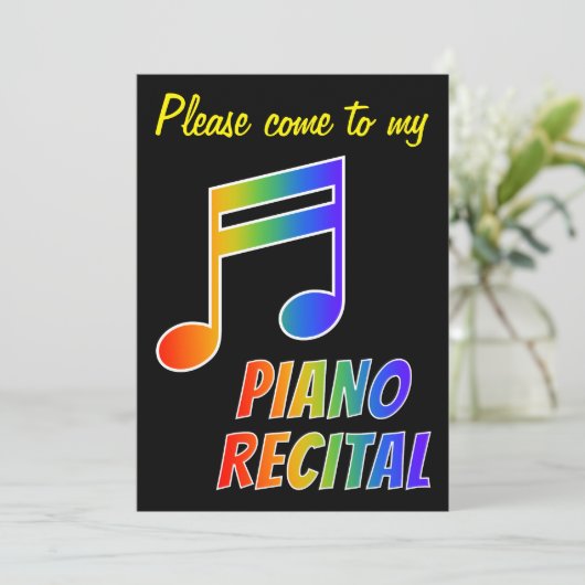 Fun Rainbow Spectrum Piano Overweging Uitnodiging (Staand voorkant)