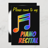 Fun Rainbow Spectrum Piano Overweging Uitnodiging (Voorkant / Achterkant)