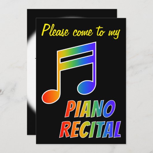 Fun Rainbow Spectrum Piano Overweging Uitnodiging (Voorkant / Achterkant)