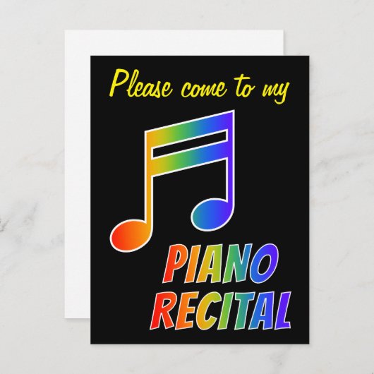 Fun Rainbow Spectrum Piano Overweging Uitnodiging (Voorkant / Achterkant)