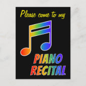 Fun Rainbow Spectrum Piano Overweging Uitnodiging (Voorkant)