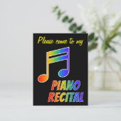 Fun Rainbow Spectrum Piano Overweging Uitnodiging (Staand voorkant)