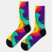 Fun Rainbow Swirl Pattern Sustainable Socks Sokken (Links)