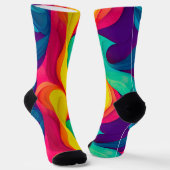 Fun Rainbow Swirl Pattern Sustainable Socks Sokken (Gebogen)