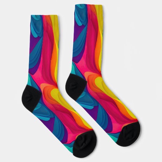 Fun Rainbow Swirl Pattern Sustainable Socks Sokken (Rechts)