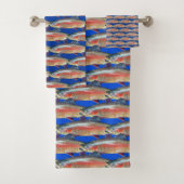 Fun Rainbow Trout Pattern Bad Handdoek (Insitu)