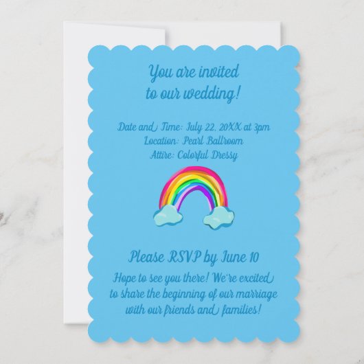 Fun Rainbow Wedding Kaart