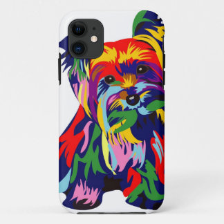 Fun Rainbow Yorkie iPhone 11 Hoesje
