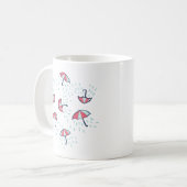 Fun Raining Cartoon Umbrella Pattern Koffiemok (Voorkant links)