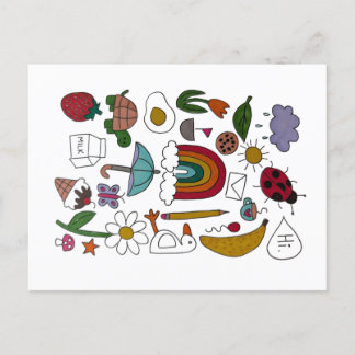 Fun Random Objects-briefkaart Feestdagenkaart