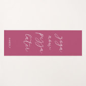Fun Raspberry Paars Script Yoga nu Pizza later Yogamat (Voorkant (horizontaal))