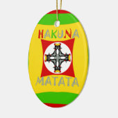 Fun Rasta Color Red Golden Green Keramisch Ornament (Links)