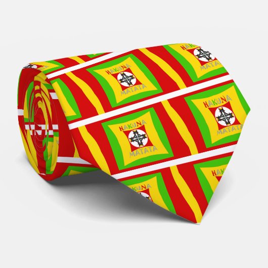 Fun Rasta Color Red Golden Green Stropdas (Opgerold)