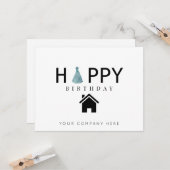 Fun Real Estate Happy Birthday Kaart (Voorkant / Achterkant in situ)