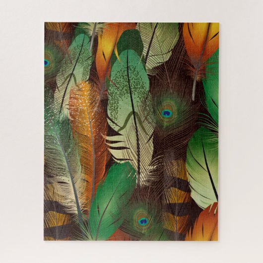 Fun Realistic Feathers kleurig patroonontwerp Legpuzzel (Verticaal)