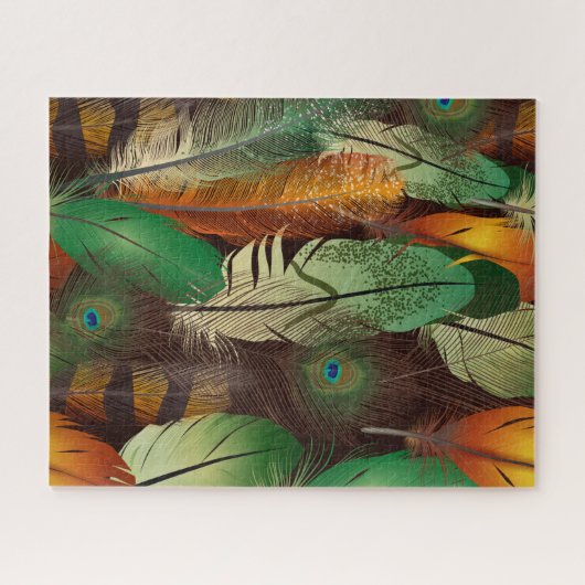 Fun Realistic Feathers kleurig patroonontwerp Legpuzzel (Horizontaal)