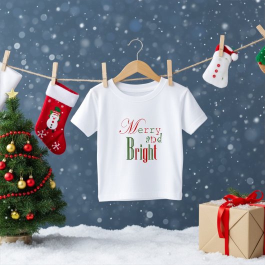 Fun Red and Green Merry and Bright Baby Christmas