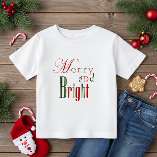 Fun Red and Green Merry and Bright Baby Christmas