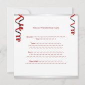 Fun Red Balloons Special Party Event Kaart (Achterkant)