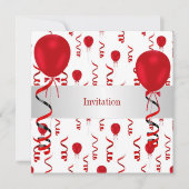 Fun Red Balloons Special Party Event Kaart (Voorkant)