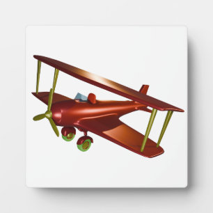 Fun Red Bi-plane Aviation Aerospace Flight Fotoplaat