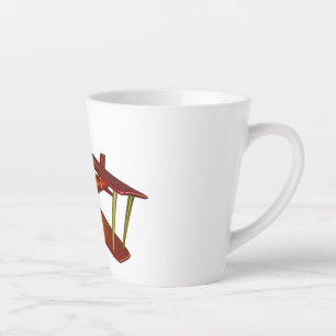 Fun Red Bi-plane Aviation Aerospace Flight Latte Mok