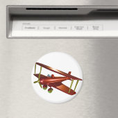 Fun Red Bi-plane Aviation Aerospace Flight Magneet (Insitu (Vaatwasser))