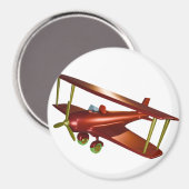 Fun Red Bi-plane Aviation Aerospace Flight Magneet (Voorkant / Achterkant)