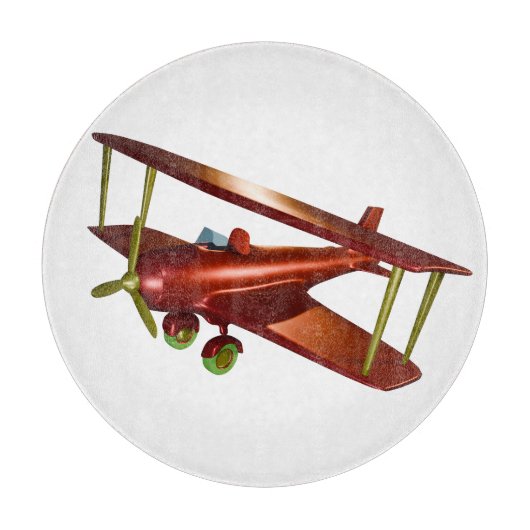 Fun Red Bi-plane Aviation Aerospace Flight Snijplank (Voorkant)