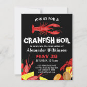 Fun Red Black Crawfish Boil Afstuderen BBQ Kaart (Voorkant)