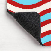 Fun Red Blauwgroen Turquoise White Wavy Lines Stri Muismat (Hoek)