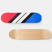 Fun Red Blue White Diagonal Racing Stripe Persoonlijk Skateboard (Horizontaal)