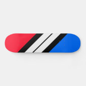 Fun Red Blue White Diagonal Racing Stripe Persoonlijk Skateboard (Horizontaal)