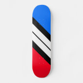 Fun Red Blue White Diagonal Racing Stripe Persoonlijk Skateboard (Voorkant)