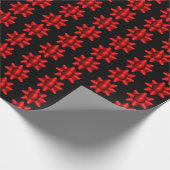 Fun Red Bows Pattern op Black Background Cadeaupapier (Hoek)