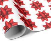 Fun Red Bows Pattern op White Background Cadeaupapier (Rol Hoek)